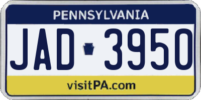 PA license plate JAD3950