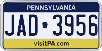 PA license plate JAD3956