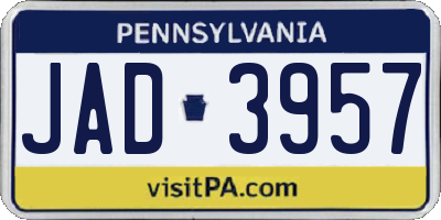 PA license plate JAD3957