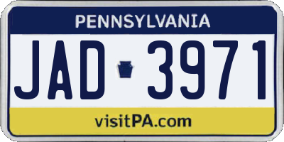 PA license plate JAD3971