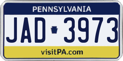 PA license plate JAD3973