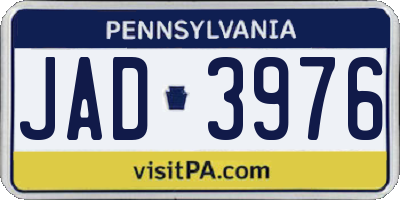 PA license plate JAD3976