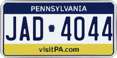 PA license plate JAD4044