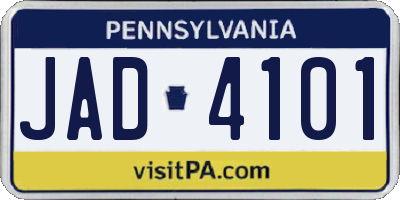 PA license plate JAD4101