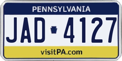 PA license plate JAD4127