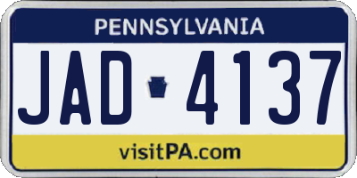 PA license plate JAD4137
