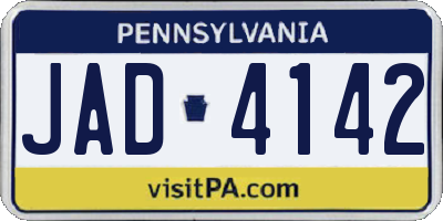 PA license plate JAD4142