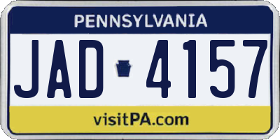 PA license plate JAD4157