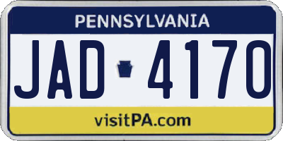 PA license plate JAD4170