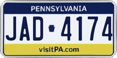 PA license plate JAD4174