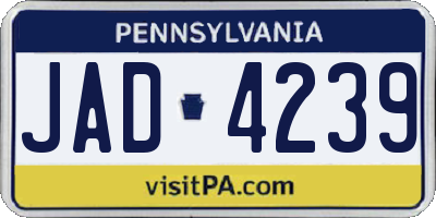 PA license plate JAD4239