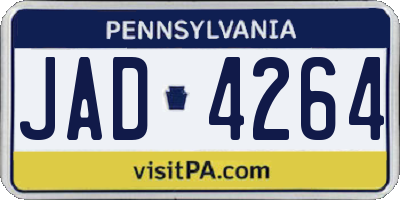 PA license plate JAD4264