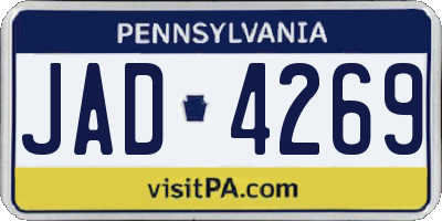 PA license plate JAD4269