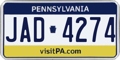 PA license plate JAD4274