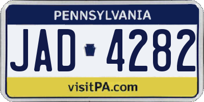 PA license plate JAD4282