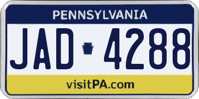PA license plate JAD4288