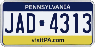 PA license plate JAD4313