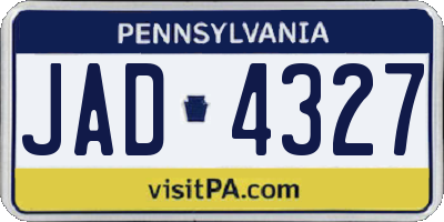 PA license plate JAD4327