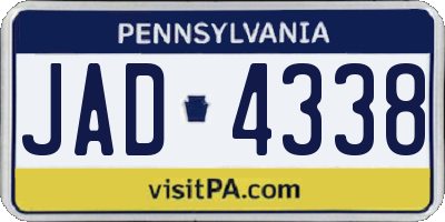 PA license plate JAD4338