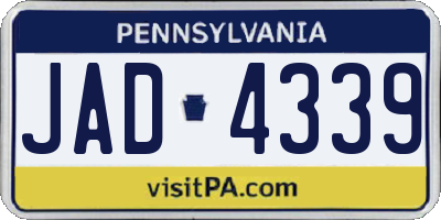 PA license plate JAD4339