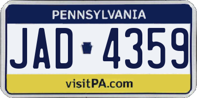 PA license plate JAD4359