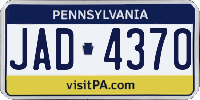 PA license plate JAD4370