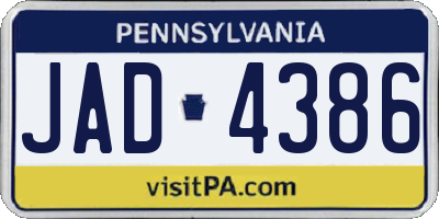 PA license plate JAD4386