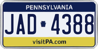 PA license plate JAD4388