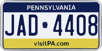 PA license plate JAD4408