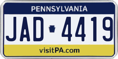 PA license plate JAD4419