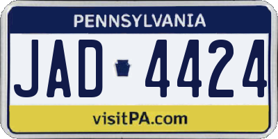 PA license plate JAD4424
