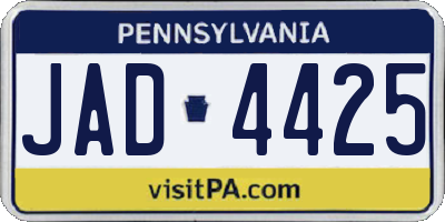 PA license plate JAD4425