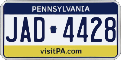 PA license plate JAD4428