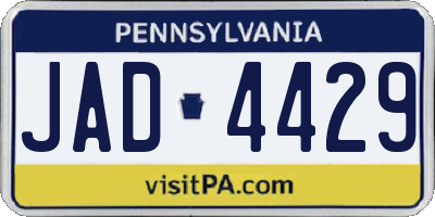 PA license plate JAD4429