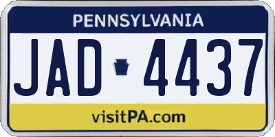 PA license plate JAD4437