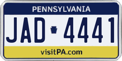 PA license plate JAD4441
