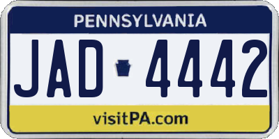 PA license plate JAD4442