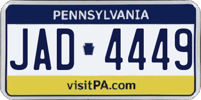 PA license plate JAD4449