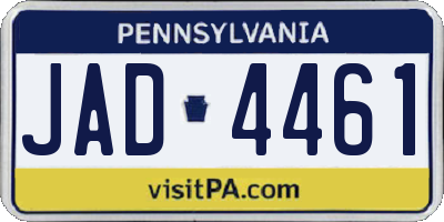 PA license plate JAD4461