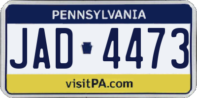 PA license plate JAD4473
