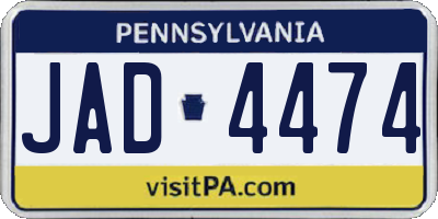 PA license plate JAD4474