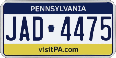 PA license plate JAD4475