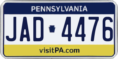 PA license plate JAD4476