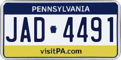 PA license plate JAD4491