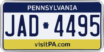 PA license plate JAD4495