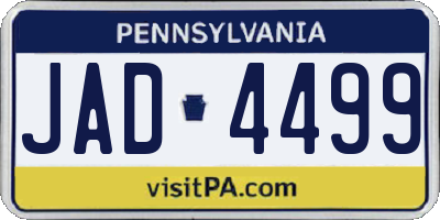 PA license plate JAD4499