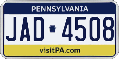 PA license plate JAD4508