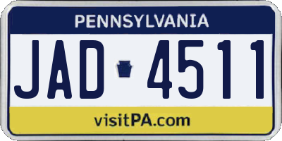 PA license plate JAD4511