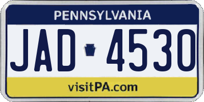 PA license plate JAD4530