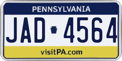 PA license plate JAD4564